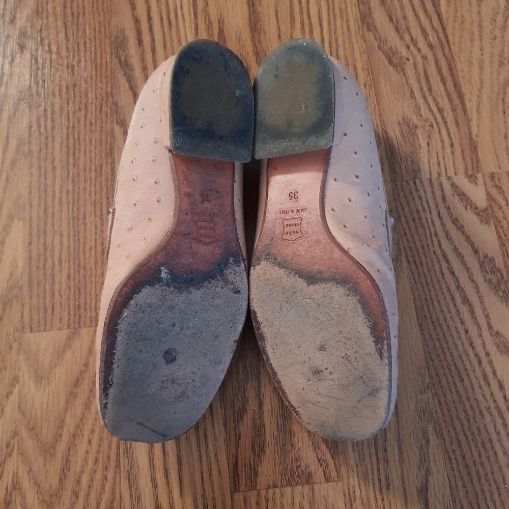 Emporio Armani Ostrich Leather Heeled Loafers Womens Size 35 - Picture 13 of 15